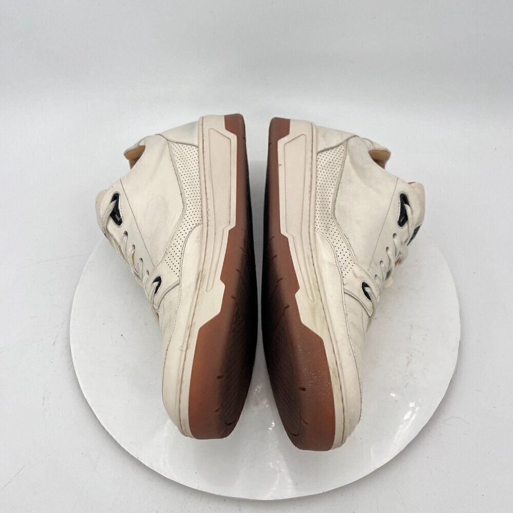 Duke & Dexter Men Size 10 Cream Ivory Perforated Leather Sneaker - Picture 8 of 16